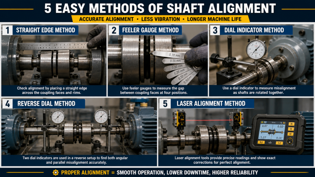 Shaft alignment - 5 Easy Methods Used in Industries