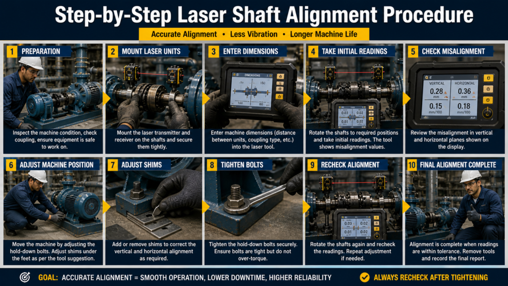 Shaft alignment - Step-by-Step Laser Shaft Alignment Procedure