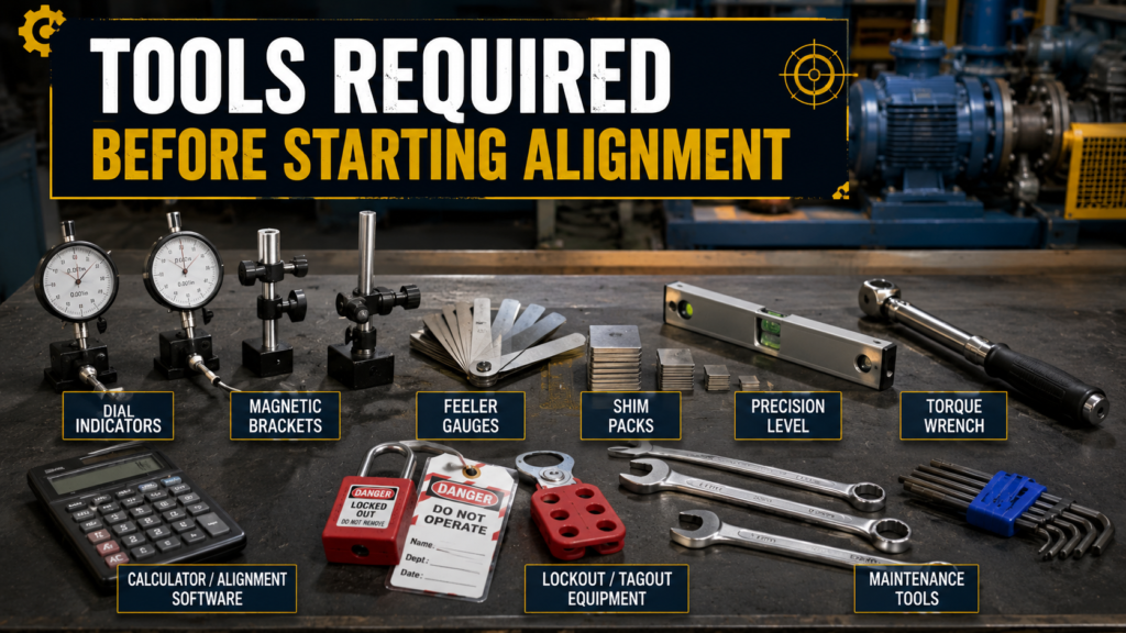 Shaft alignment - Tools Required Before Starting Alignment