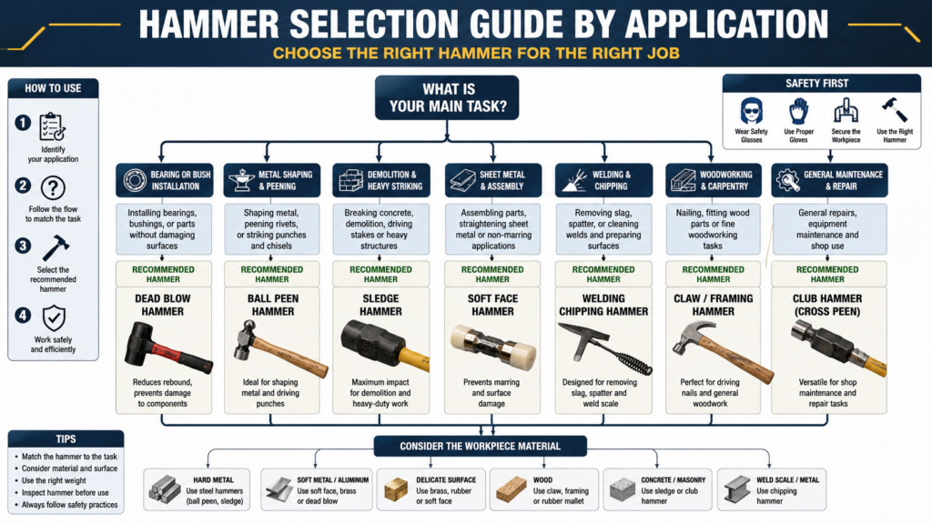 Hammers - Hammer Selection Guide by Application