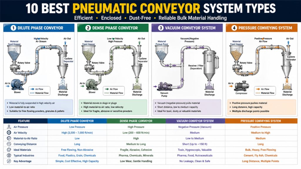 Pneumatic Conveyor Systems - 10 Best Pneumatic Conveyor System Types