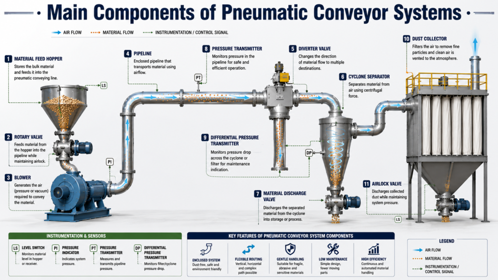Pneumatic Conveyor Systems - Main Components of Pneumatic Conveyor Systems