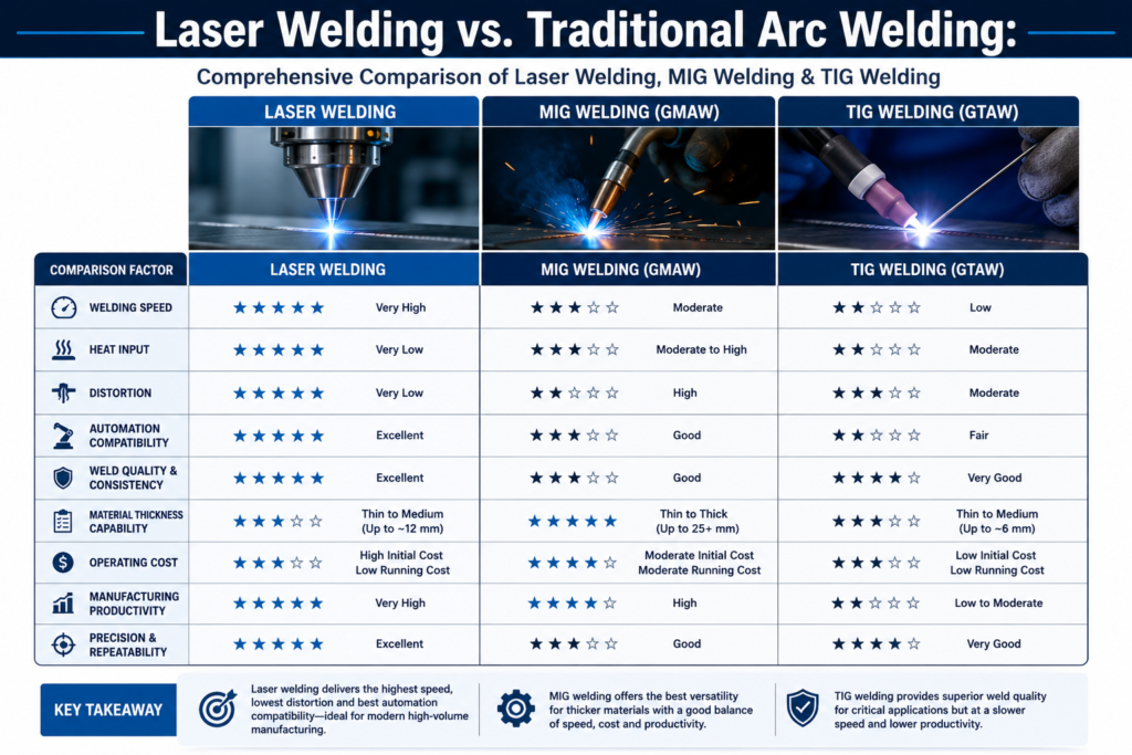 Laser welding - Laser Welding vs. Traditional Arc Welding